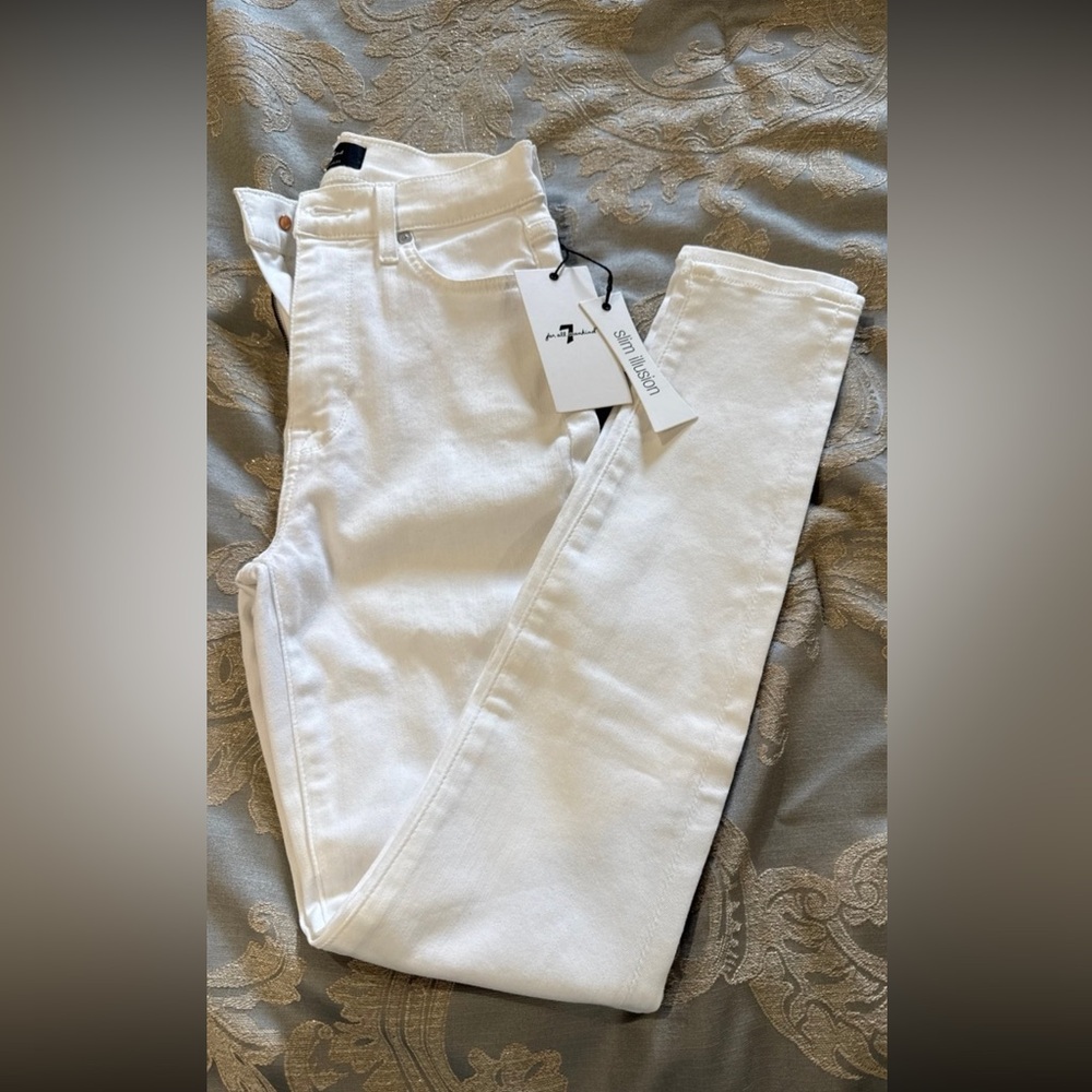 7 For All Mankind White Skinny Jeans